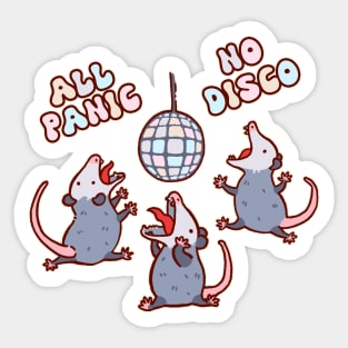 Possums screaming, all panic no disco Sticker